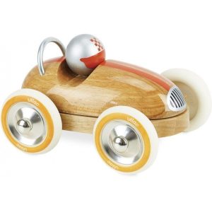 Voiture en bois vintage - Naturelle / Rouge / Bleue