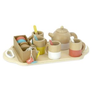 Service à thé en bois