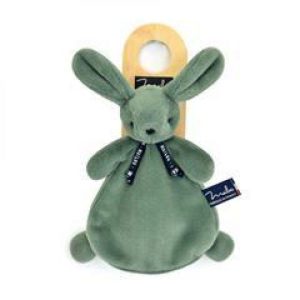 Doudou Dorlotin Lapin  -  Bleu minéral / Vert fougère  (22 cm)