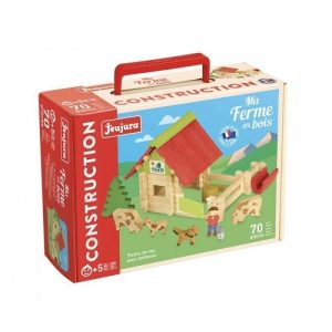 Petite ferme avec animaux en bois (70 pièces)