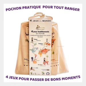 Nouveauté Coffret de 4 jeux traditionnels du monde Grèce, Guatemala, Sénégal et Corée du Sud
